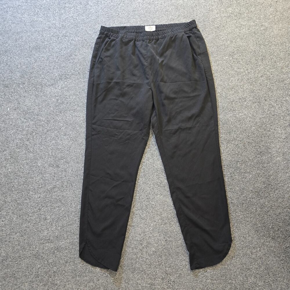 Marine Layer Pants Womens Size Large Black Pull On Ankle Pockets Casual Basic
